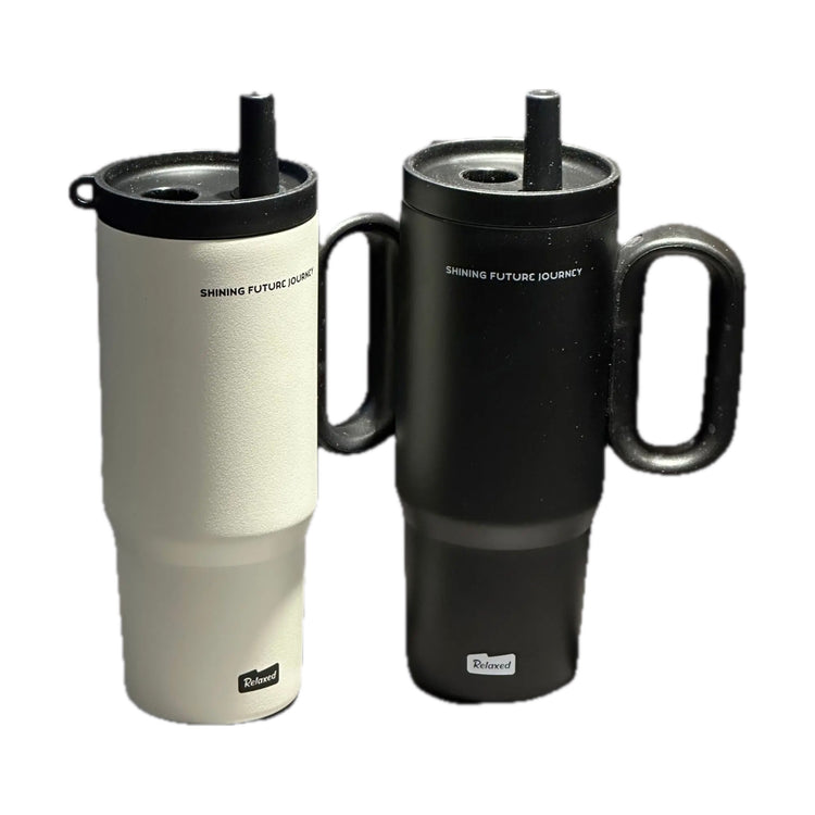 Tasse isotherme XXL avec poignée et paille – 720 ml